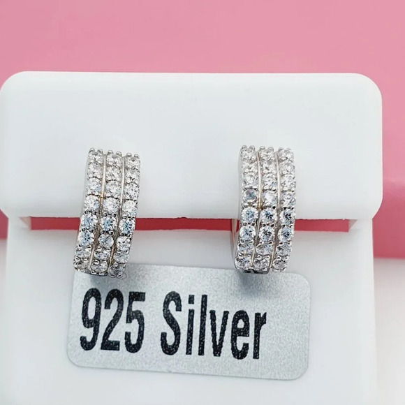 "925 Sterling Silver Cubic Zirconia Earrings, U19254657 - Picture 11 of 11